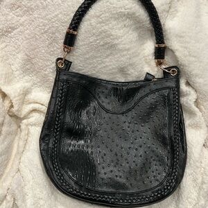 Black aligator print tote